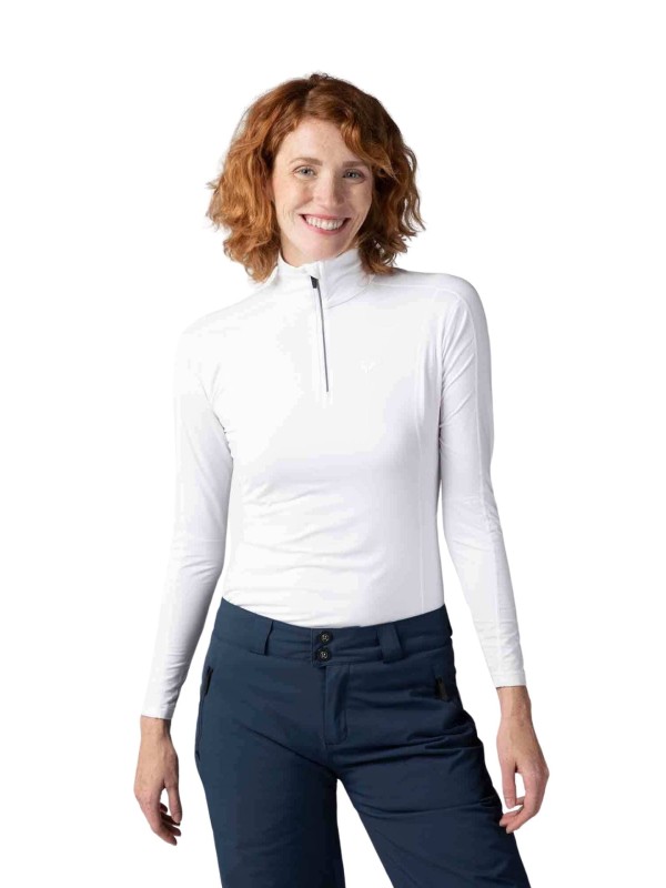 Koszulka termoaktywna Rossignol W Classique 1/2 Zip biała