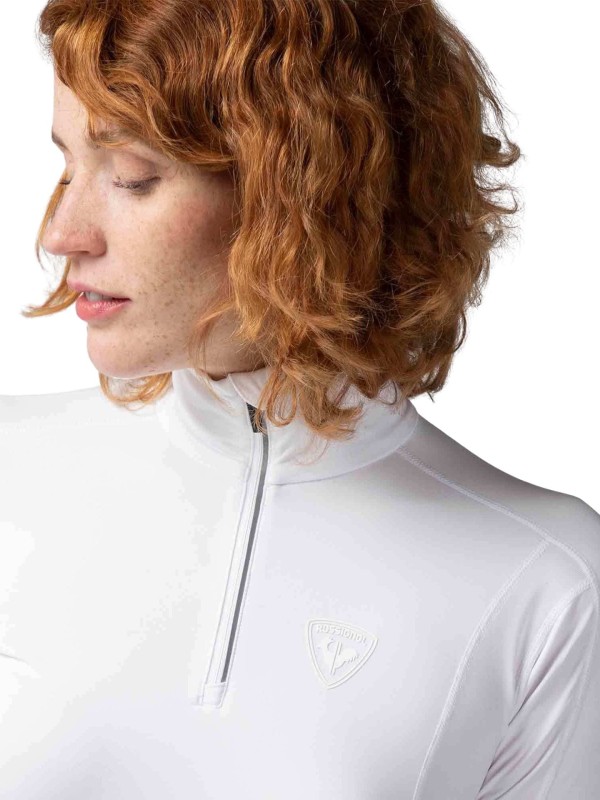 Koszulka termoaktywna Rossignol W Classique 1/2 Zip biała