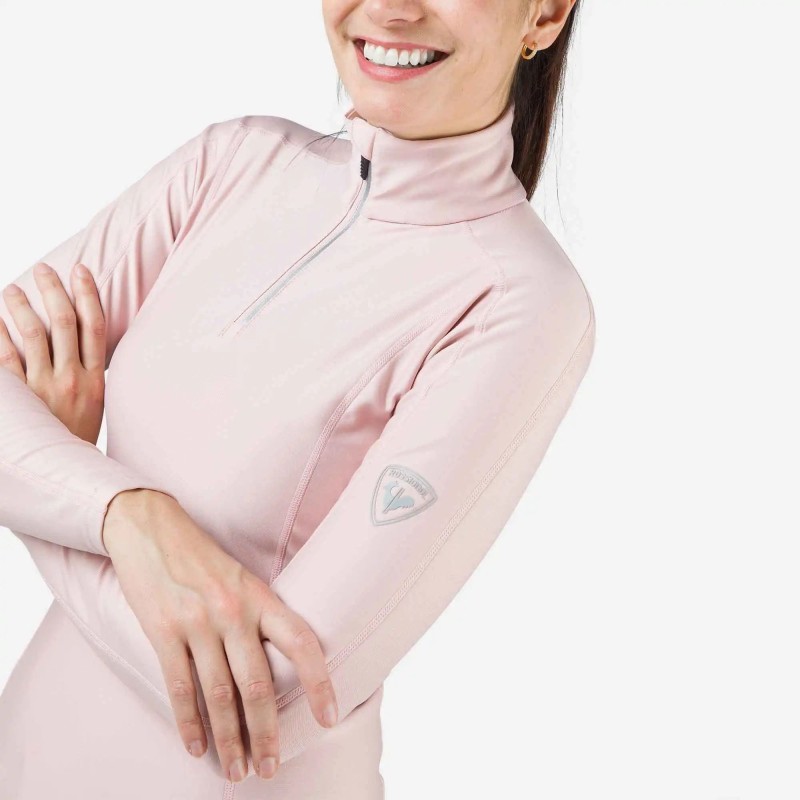 BLUZA ROSSIGNOL W CLASSIQUE 1/2 ZIP PINK