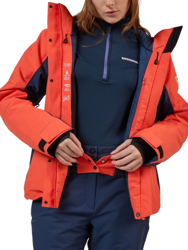 Kurtka narciarska damska Rossignol Velika Insulated Orange Flame