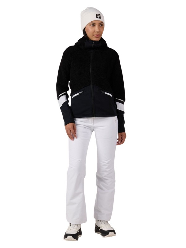 Bluza narciarska damska Rossignol Wispile Full-Zip Hooded Fleece Black