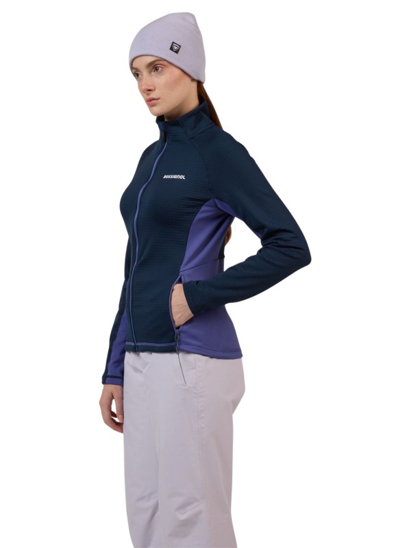 Bluza narciarska damska Rossignol Blackside Mix Full-Zip Fleece Future Blue