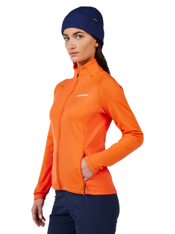 Bluza narciarska damska Rossignol Blackside Mix Full-Zip Orange Flame