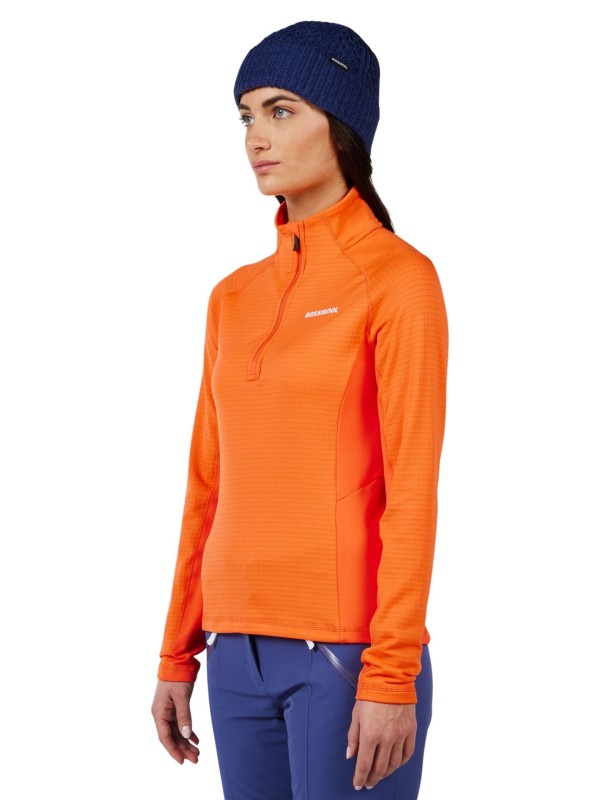 Bluza narciarska damska Rossignol Blackside Mix Half-Zip Fleece Orange Flame