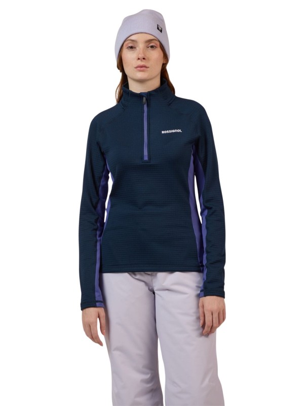 Bluza narciarska damska Rossignol Blackside Mix Half-Zip Fleece Future Blue
