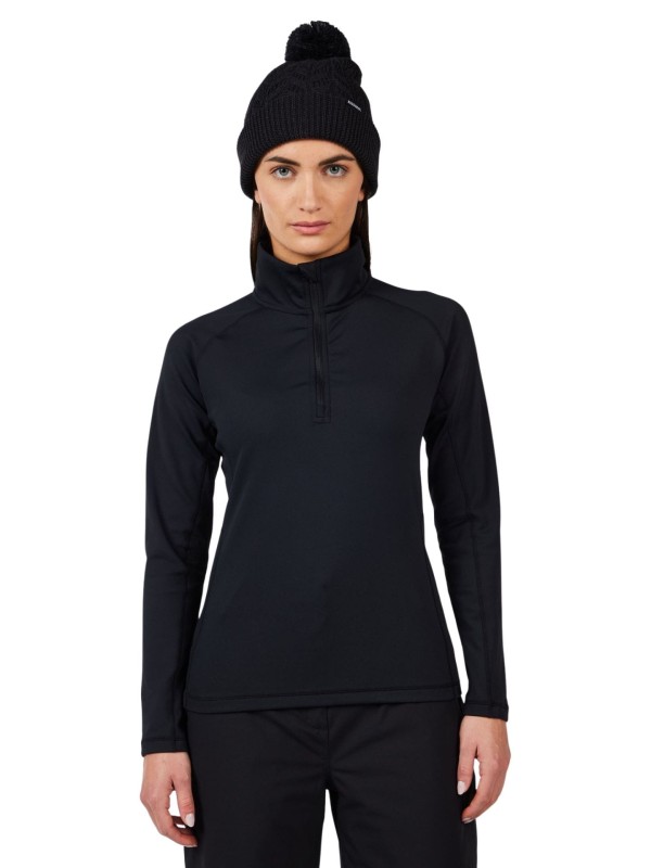 Bluza narciarska damska Rossignol Mid Layer Stretch Half-Zip Black