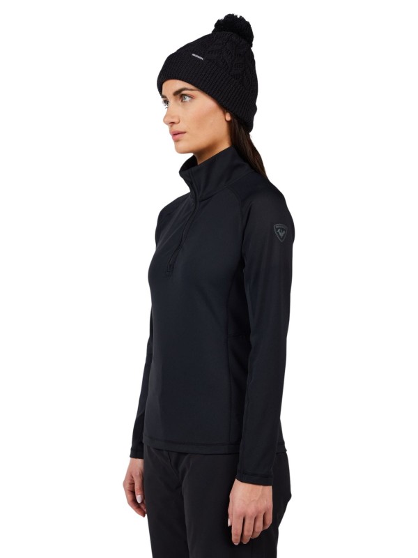 Bluza narciarska damska Rossignol Mid Layer Stretch Half-Zip Black