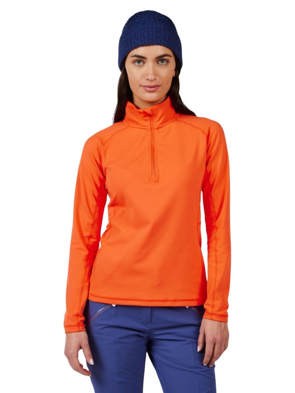 Bluza narciarska damska Rossignol Mid Layer Stretch Half-Zip Orange Flame