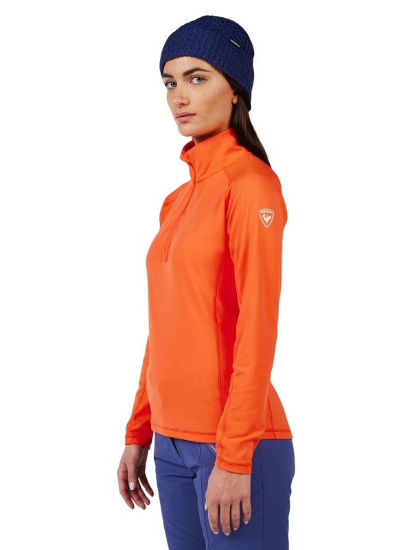 Bluza narciarska damska Rossignol Mid Layer Stretch Half-Zip Orange Flame