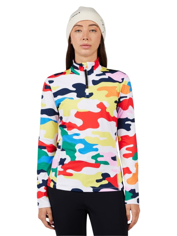 Bluza narciarska damska Rossignol JCC Booster Half-Zip Camo Print