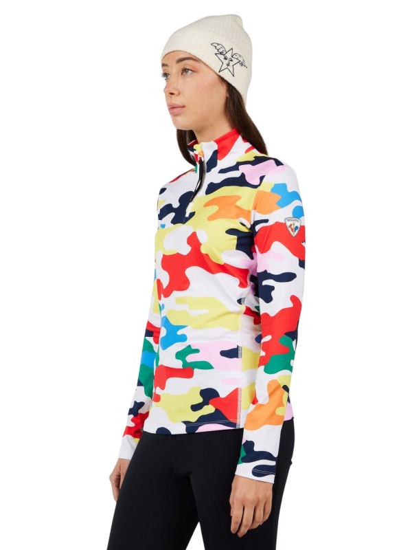 Bluza narciarska damska Rossignol JCC Booster Half-Zip Camo Print