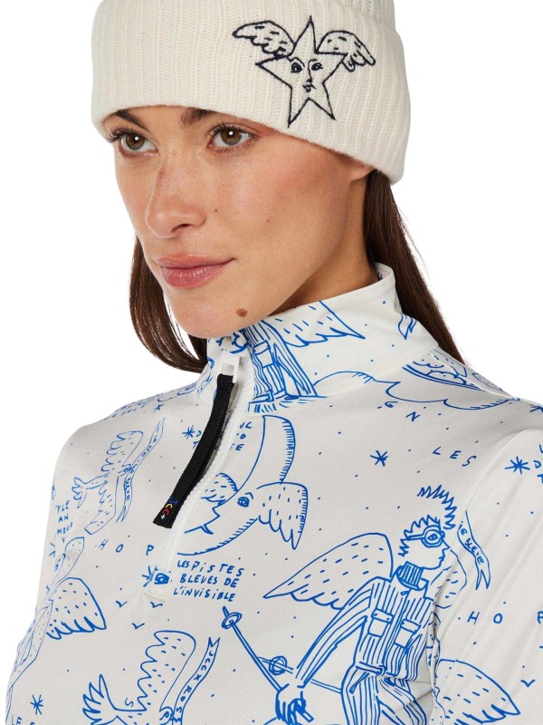 Bluza narciarska damska Rossignol JCC Booster Half-Zip Snow Angel Artic Print