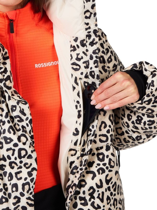 Kurtka puchowa damska Rossignol Aretu Allover Down Nature Wild Leopard Print