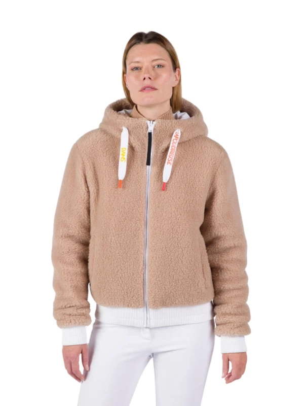 Kurtka narciarska Rossignol JCC damska W Yety Fleecy Bomber JKT biała