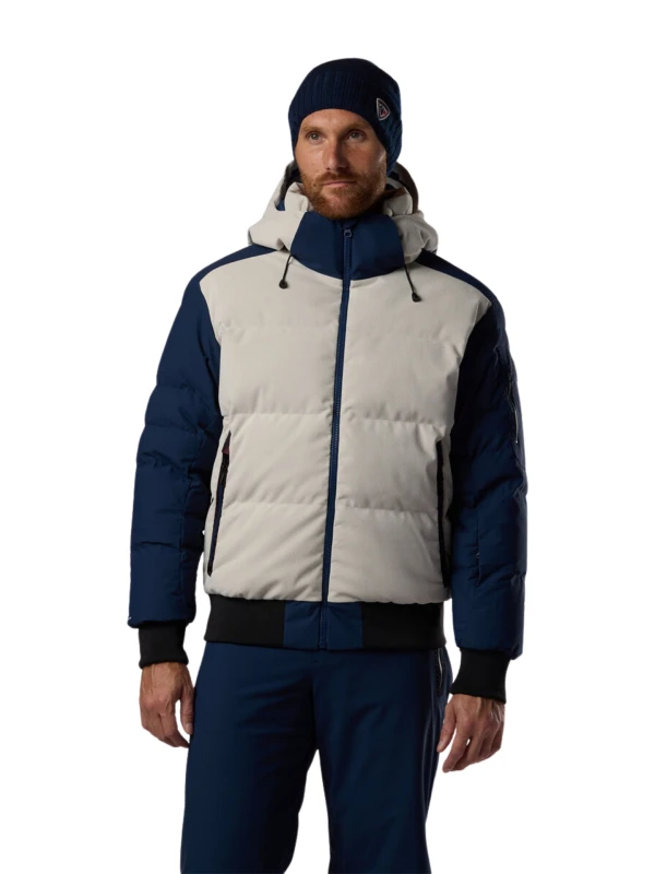 Kurtka puchowa męska Rossignol Resort Corduroy Down Bomber Silver Cloud/Dark Navy