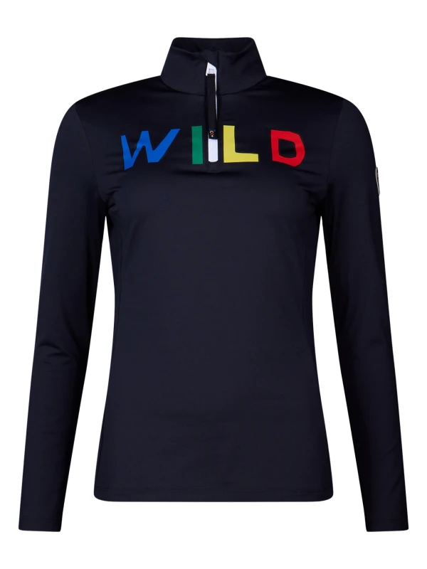 Bluza narciarska damska Rossignol JCC Quarter Zip First Layer Black