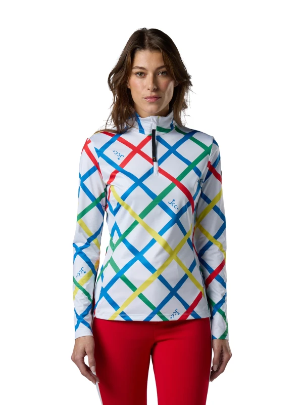 Bluza narciarska damska Rossignol JCC Quarter Zip First Layer Multicolor Print