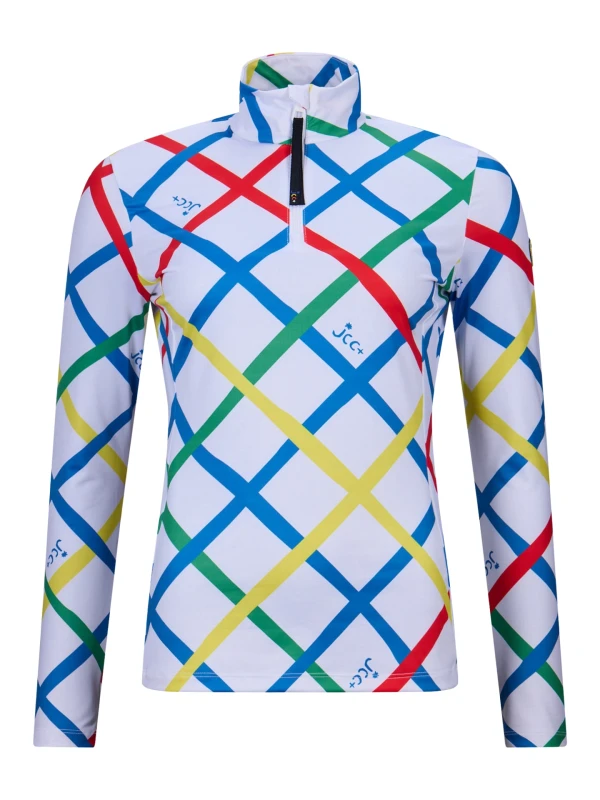 Bluza narciarska damska Rossignol JCC Quarter Zip First Layer Multicolor Print