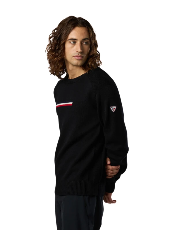 Sweter męski Rossignol Odysseus Crew Merino Black