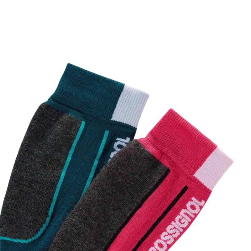 Skarpety narciarskie dziecięce Rossignol Essential 2-Pack Electric Fuchsia